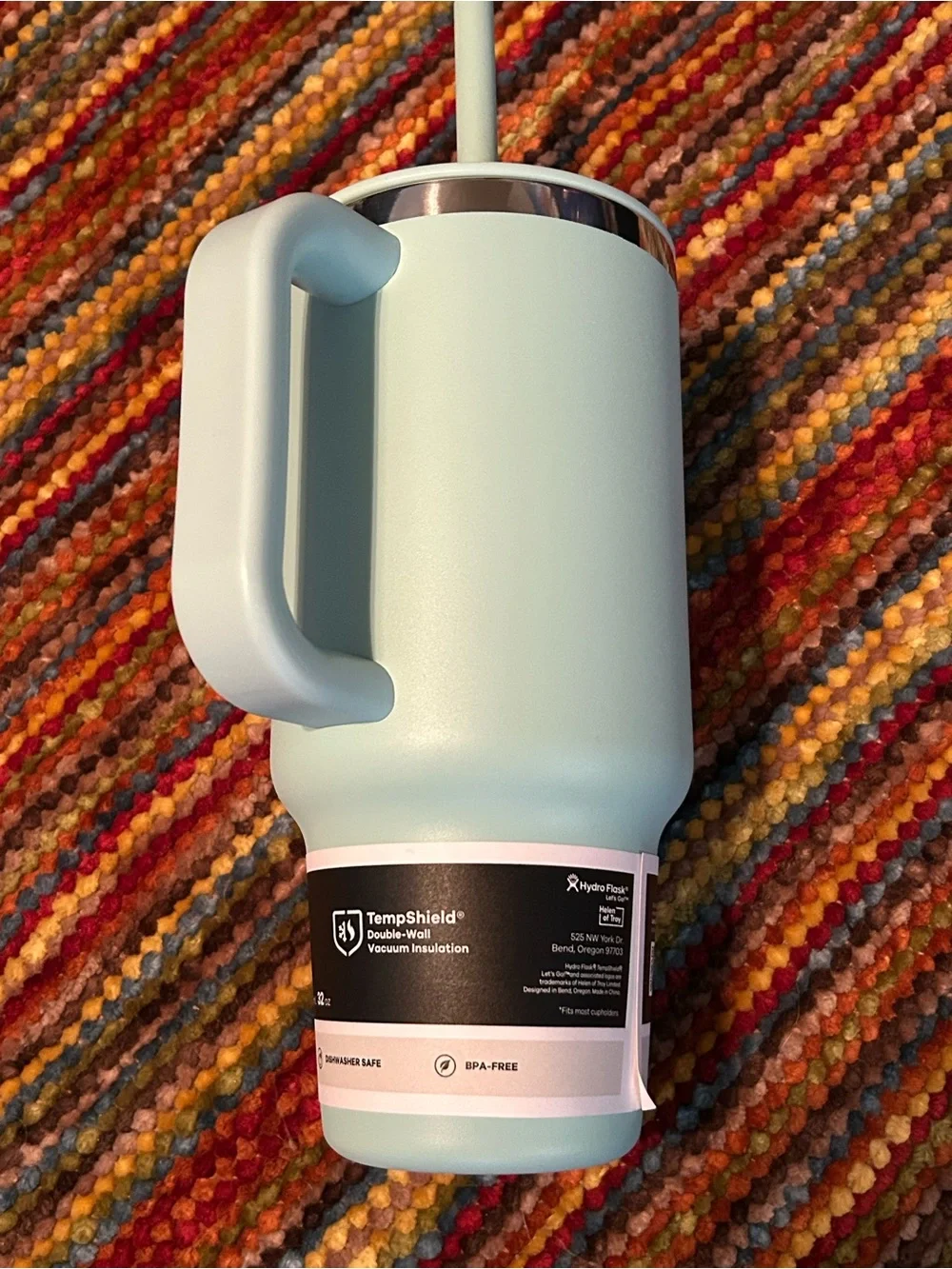 Hydro Flask Travel Tumbler turquoise with flex straw new